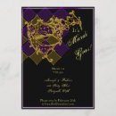 Search for black purple masquerade party invitations Gold