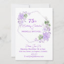 Search for floral 75th birthday invitations Purple