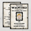 Search for wanted poster birthday invitations Funny