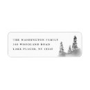 Search for pine tree return address labels Black and white