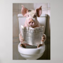 Search for funny bathroom art Dog on toilet