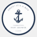 Search for nautical anchor baby shower stickers Ahoy its a boy