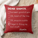 Search for dear santa cushions Naughty