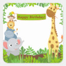 Search for funny animal birthday stickers Lion