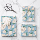 Search for strawberries wrapping paper Vintage