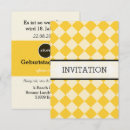 Search for black white yellow invitations Chequered