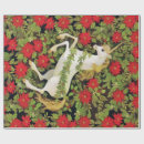 Search for red and white poinsettias wrapping paper Xmas