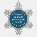 Search for peace on earth christmas tree decorations Blue