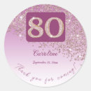 Search for 80 birthday party stickers 80th