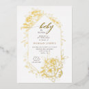 Search for gold foil baby shower invitations Baby in bloom