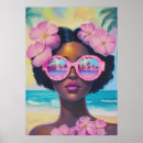 Search for afro fashion posters Beach girl illustration