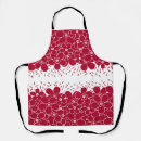 Search for red flower aprons Red and white