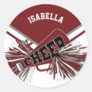 Search for maroon and white stickers Red