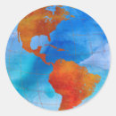 Search for watercolor world map stickers Earth