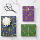 Search for aliens wrapping paper Little green men