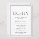 Search for black and white 80th invitations Minimalist