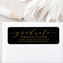 Search for gold and black graduation return address labels Calligraphy