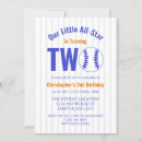 Search for baseball 2nd birthday invitations Blue