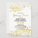 Search for floral rehearsal dinner invitations Gold