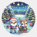 Search for cartoon christmas stickers Reindeer