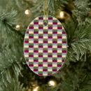 Search for red and green christmas tree decorations Abstract