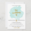 Search for teal gold wedding invitations Script