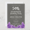 Search for purple surprise party invitations Fifty