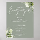 Search for floral engagement party signs Greenery