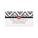 Search for black and white damask return address labels Elegant