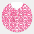 Search for damask bridal shower stickers Pink