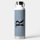 Search for blue water bottles Initials
