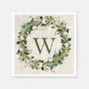 Search for monogram christmas napkins Wreath