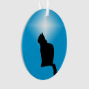 Search for cat silhouette christmas tree decorations Black