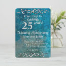 Search for blue silver anniversary invitations Classy