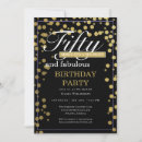 Search for gold confetti birthday invitations Black