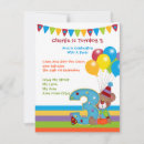 Search for circus 3rd birthday invitations Clown
