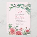Search for pink 70th birthday invitations Elegant