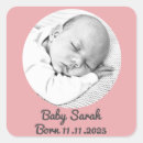 Search for baby girl announcement stickers Pink