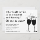 Search for open bar and a wedding invitations Typography