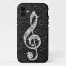 Search for musical note iphone cases Black