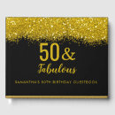 Search for 50th birthday guest books Black and gold