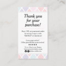 Search for thank you for your purchase business cards Social media