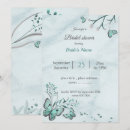 Search for teal blue shower bridal shower invitations Botanical
