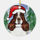Search for cocker spaniel dog christmas tree decorations Santa