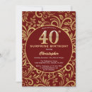 Search for red 40th birthday invitations Adult birthday party