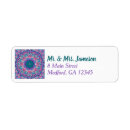 Search for teal floral return address labels Mandala