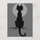 Search for vintage halloween black cat postcards Full moon