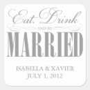 Search for eat drink and be married wedding stickers Simple