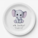 Search for gender neutral baby elephant plates Safari