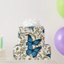 Search for blue butterfly wrapping paper Gold